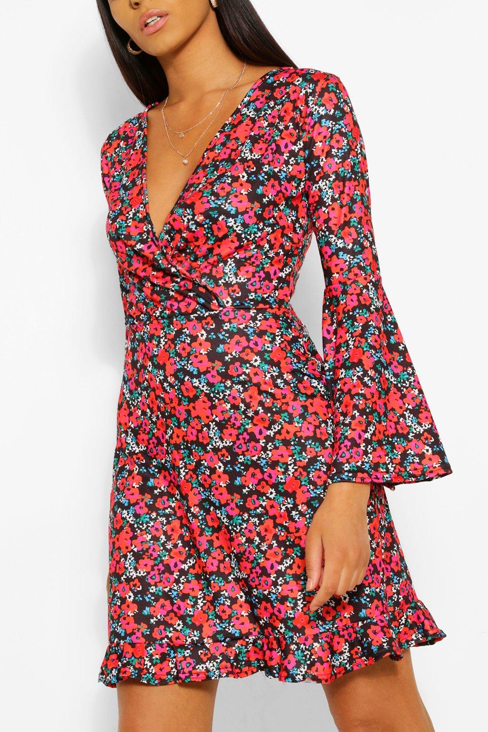 boohoo floral tea dress