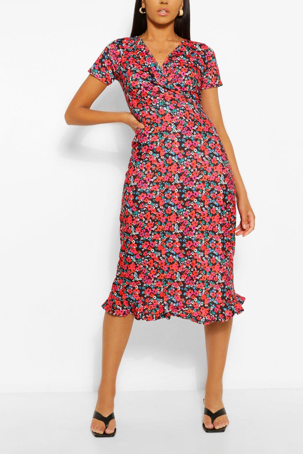 boohoo floral tea dress