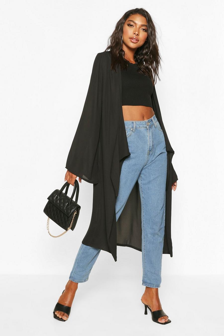 Tall Opgeknoopte Chiffon Duster Jas image number 1