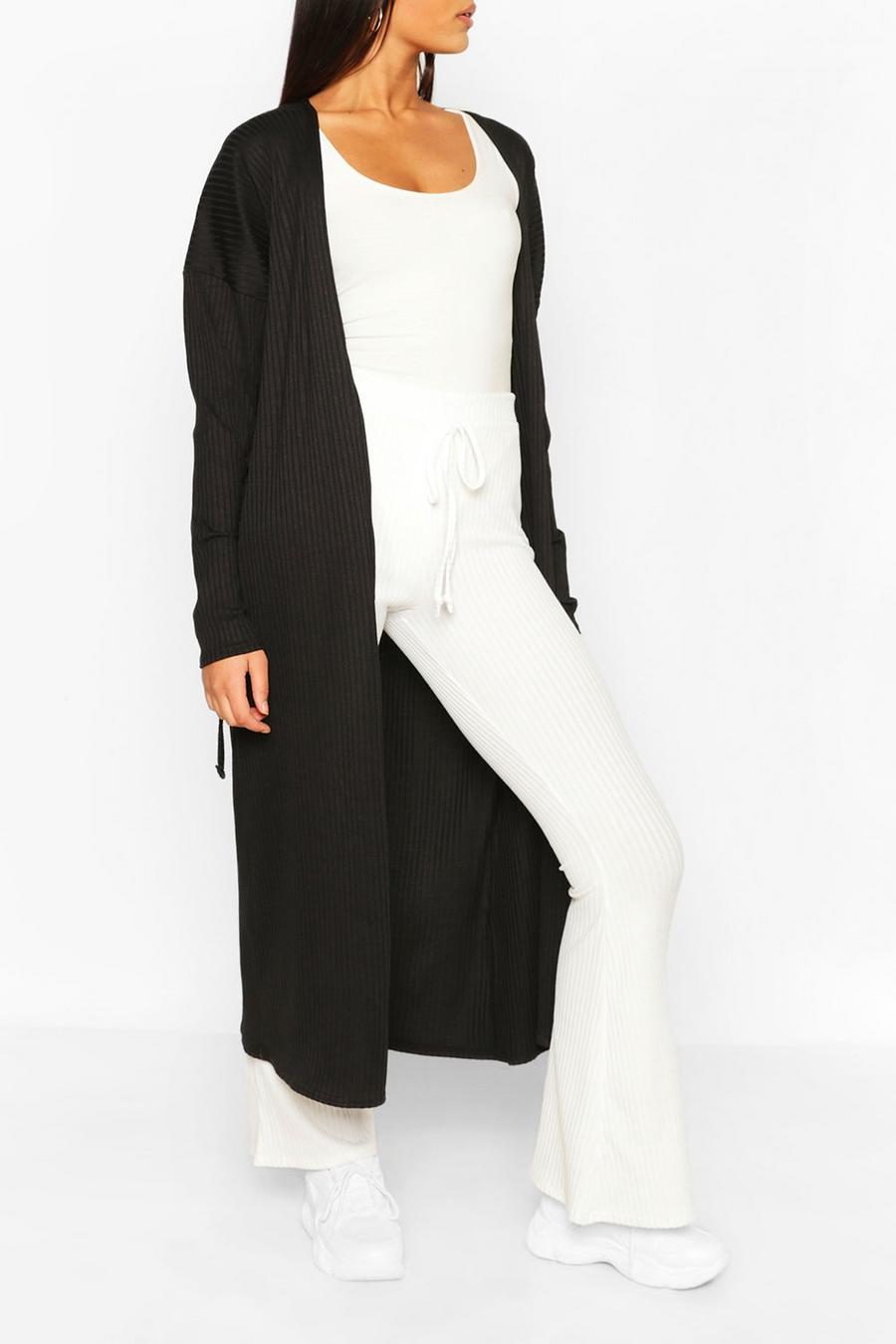 Tall Ribbed Belted Duster image number 1