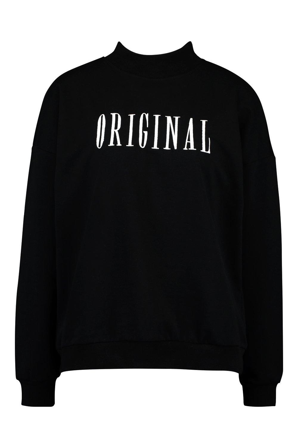 Black slogan sweatshirt store