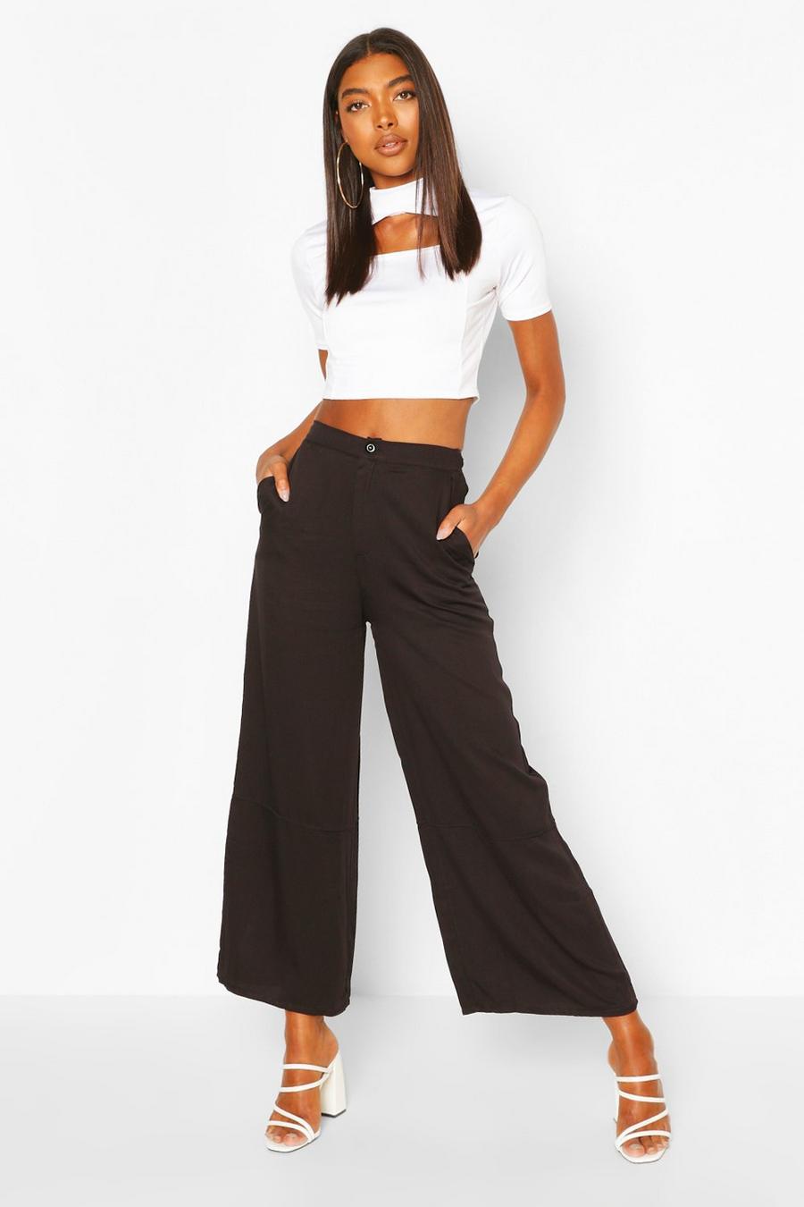 Tall Linen Look Pocket Wide Leg Trousers image number 1