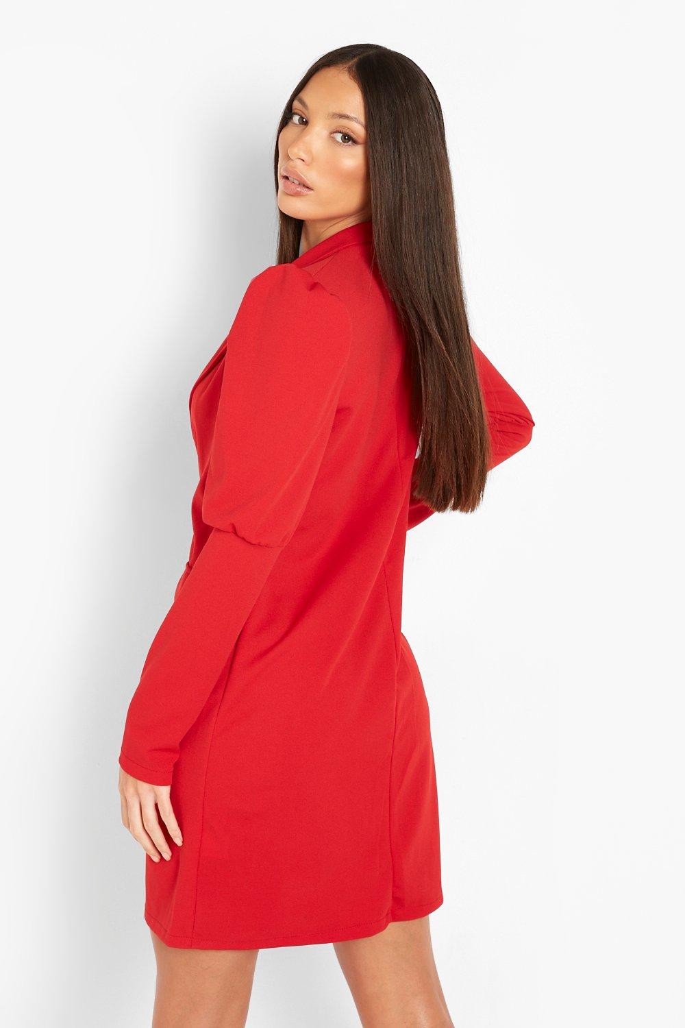 Boohoo red 2024 blazer dress