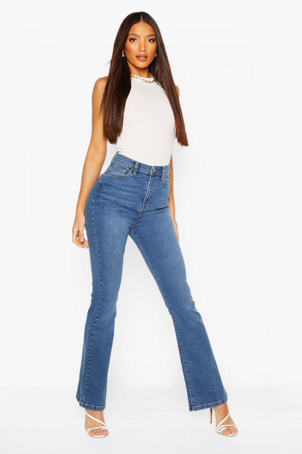 high waisted flared jeans