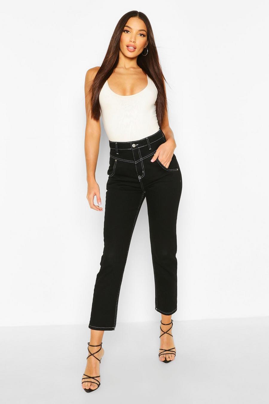 Tall Denim Contrast Stitch Mom Jeans image number 1