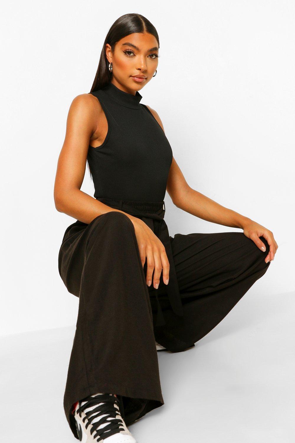 Tall Wide Leg Belted Linen Pants