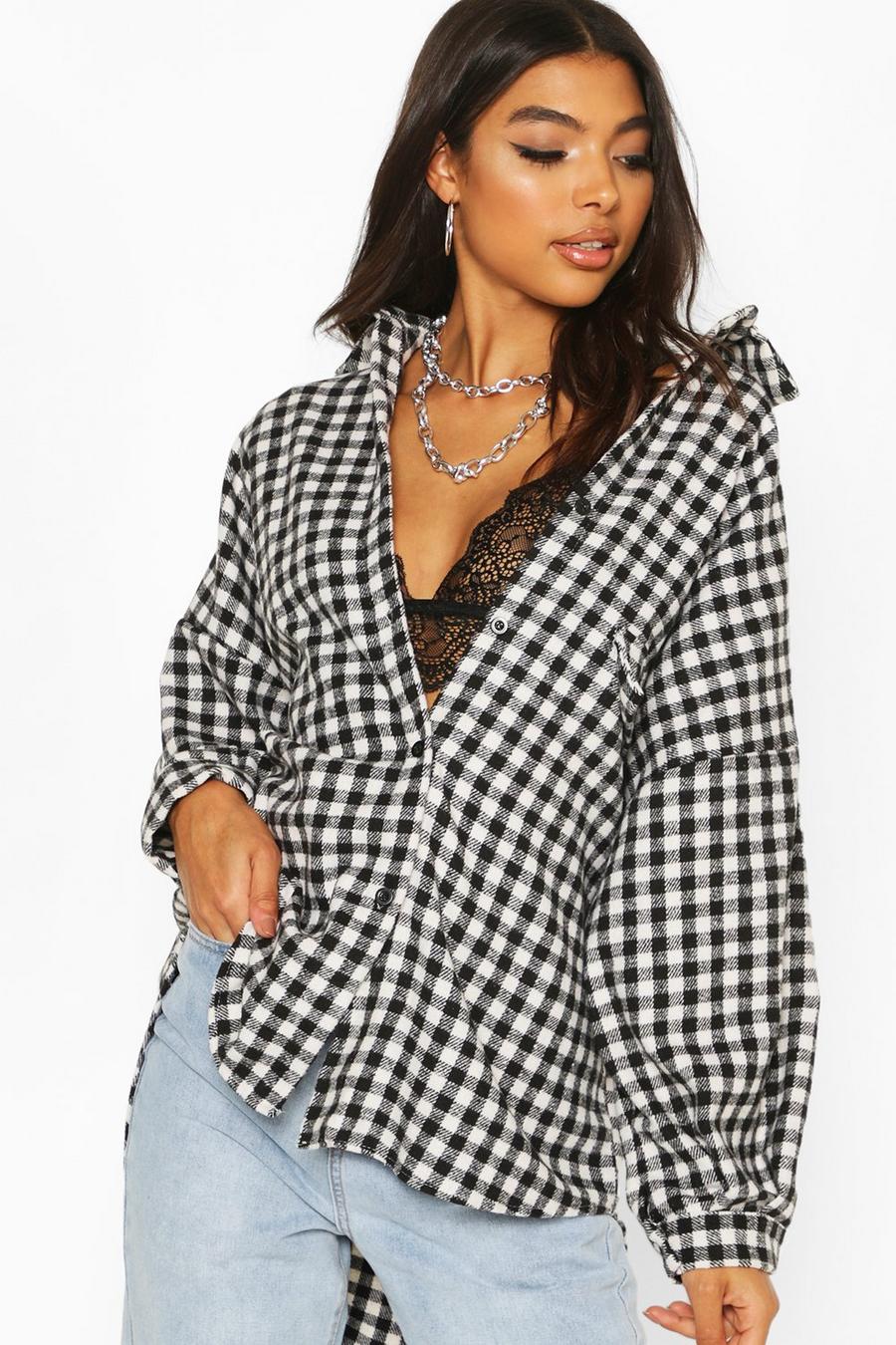 Tall Oversized Check Brushed Shirt image number 1