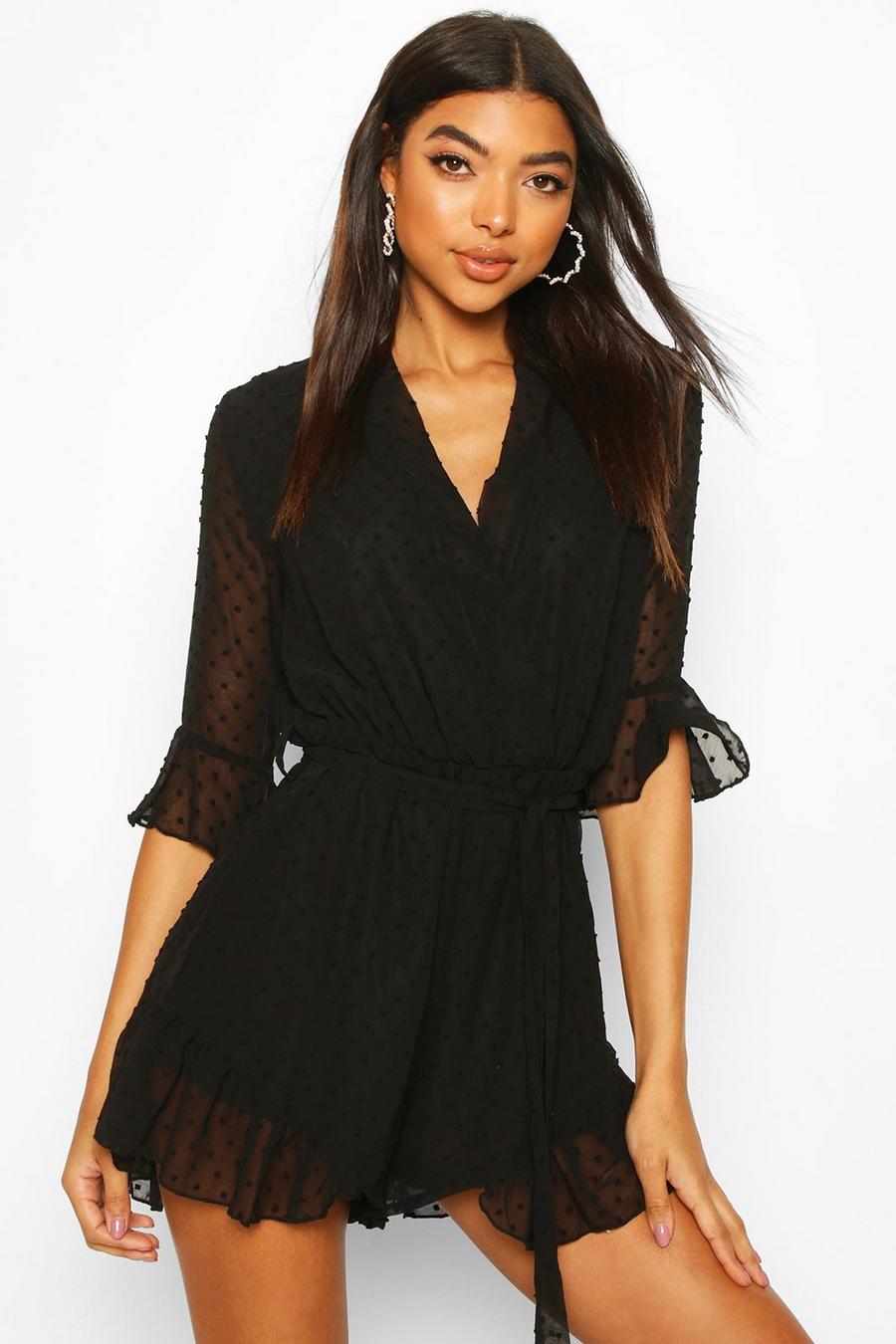Tall Dobby Mesh Ruffle Playsuit image number 1