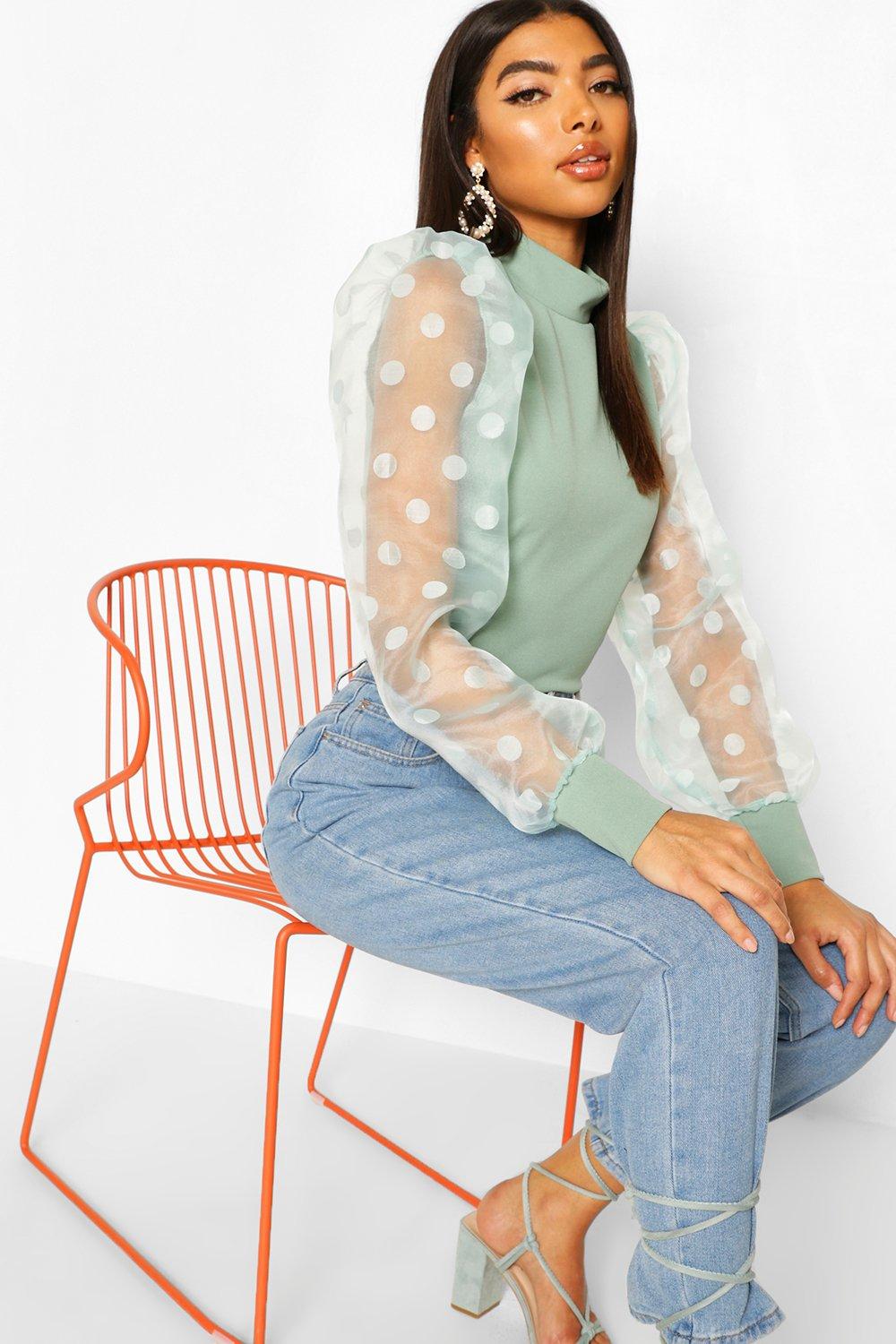 Polka dot best sale organza top