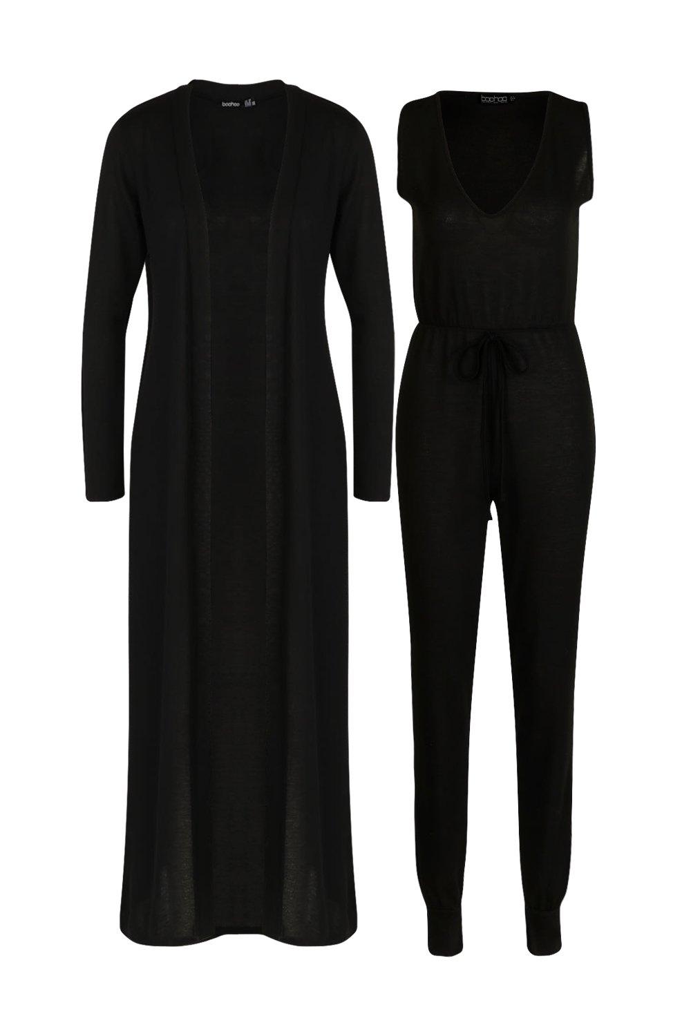 jumpsuit with cardigan set