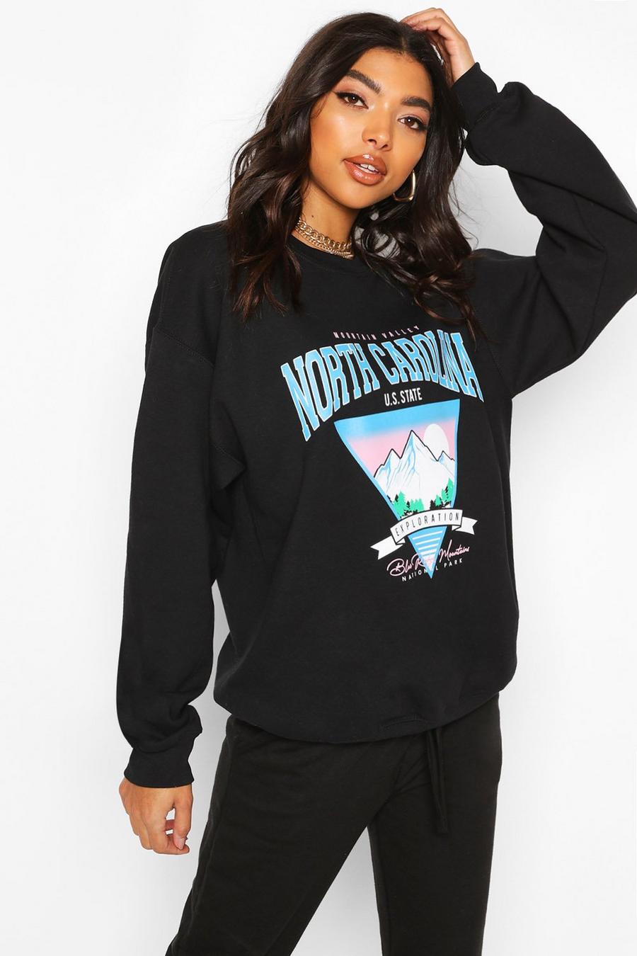 Tall - "North Carolina" Sweatshirt med slogan image number 1