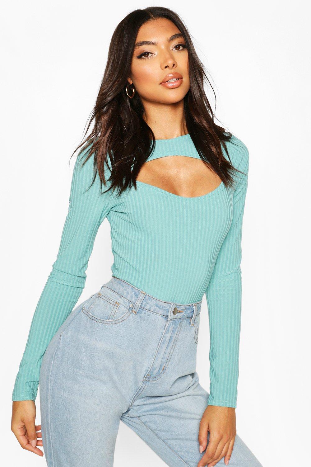 Out From Under Ribbed Cut-Out Bodysuit