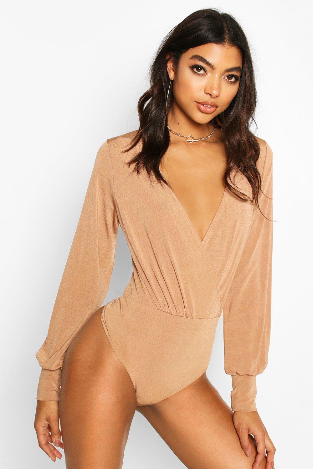 Tall Blouson Sleeve Wrap Bodysuit