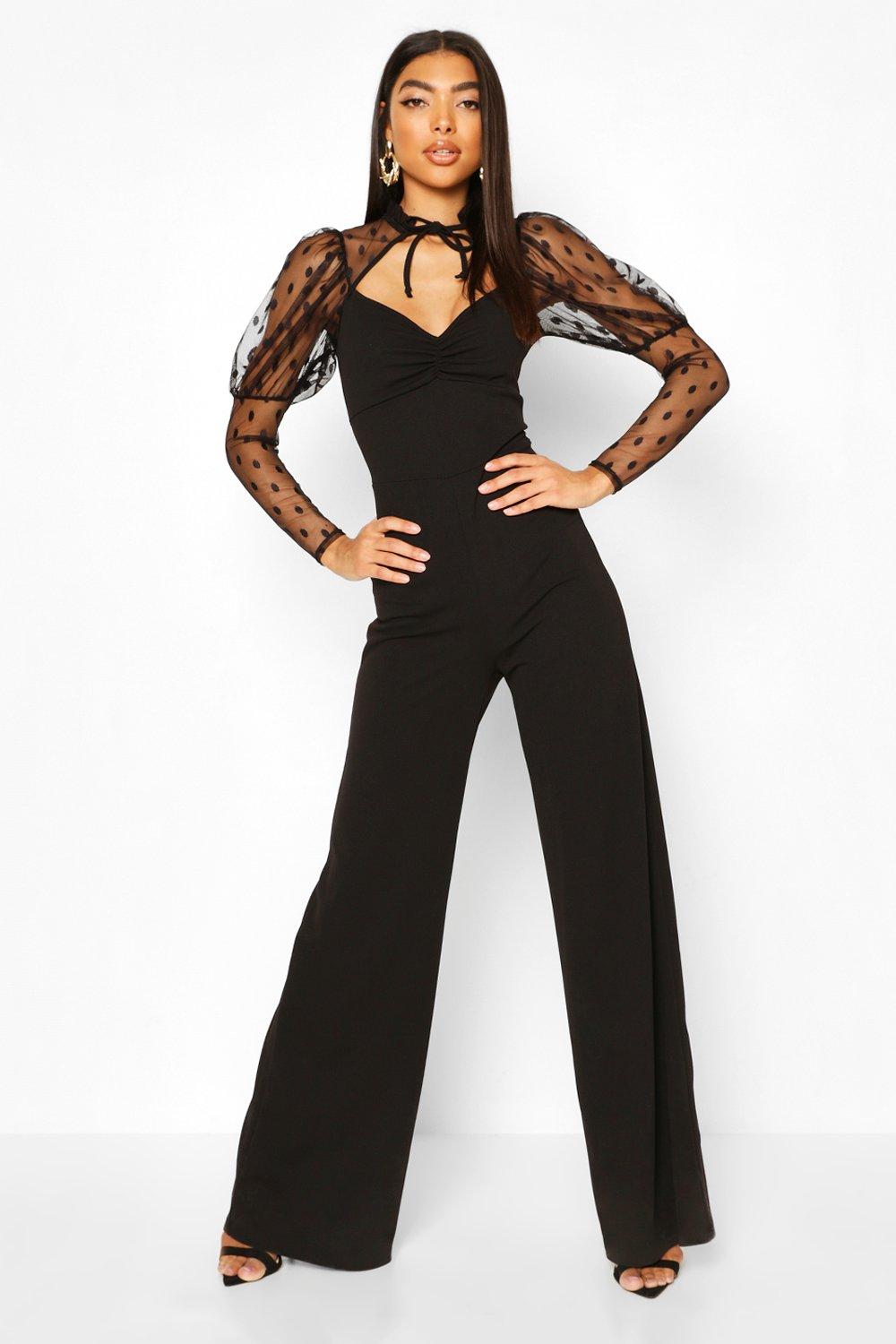 high neck wide leg jumpsuit