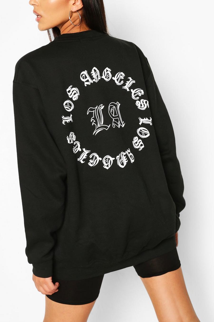 Black Tall - "Los Angeles" Sweatshirt med slogan image number 1