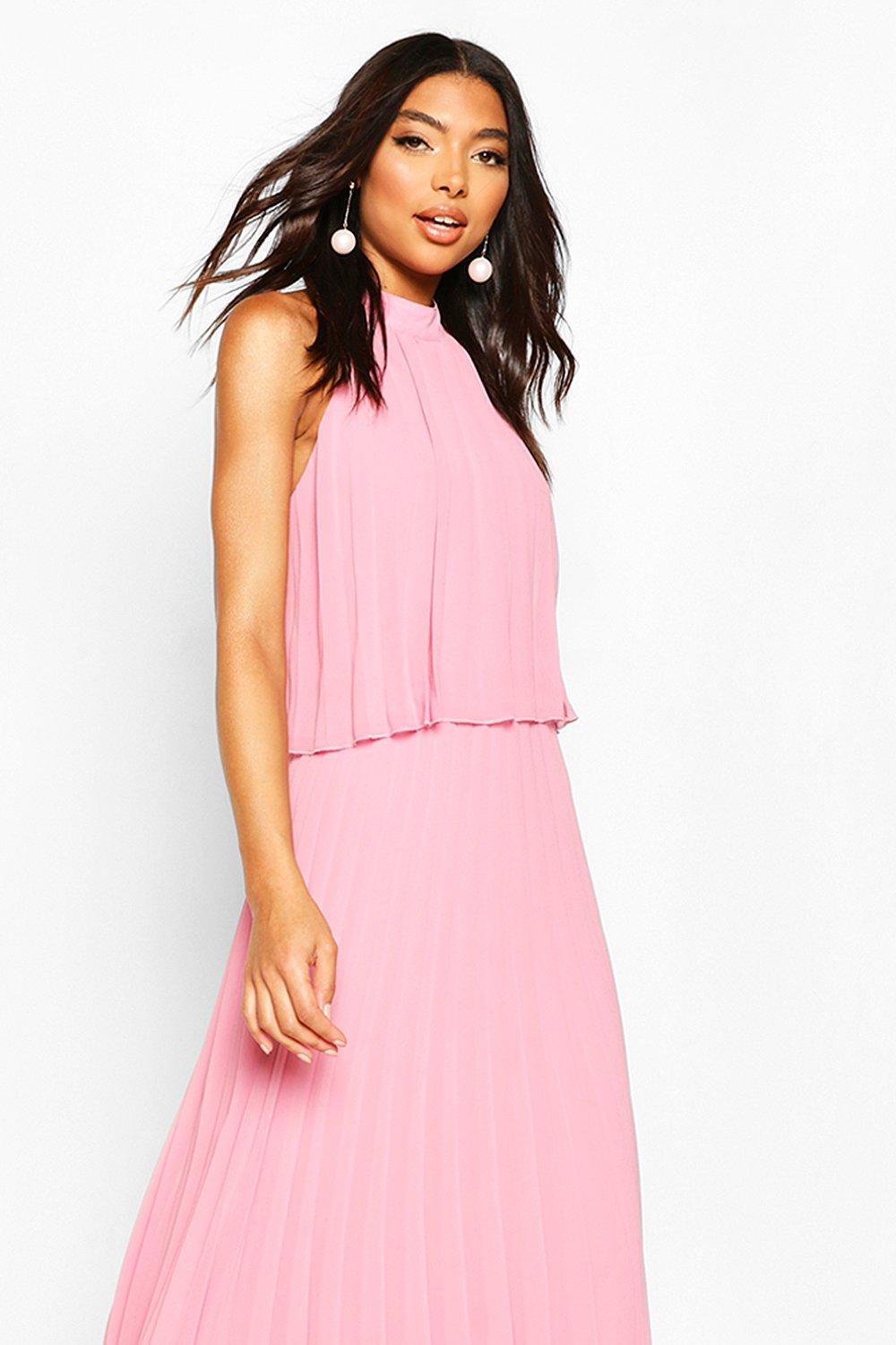 Double layer pleated dress sale