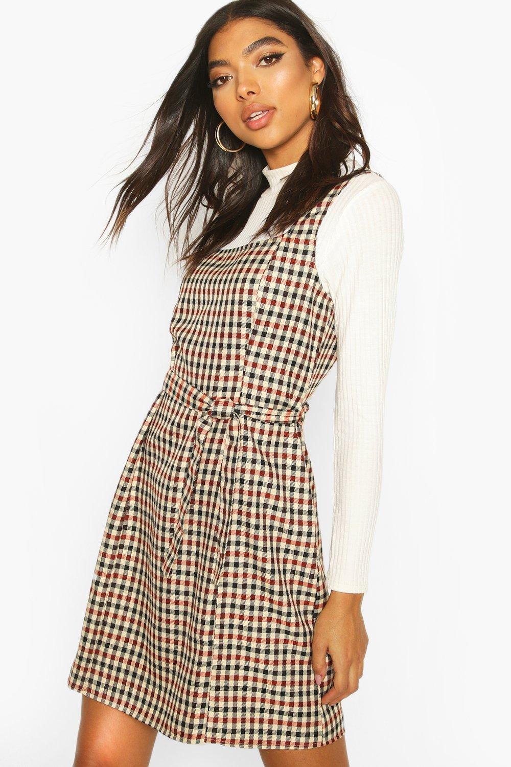 boohoo checked dress