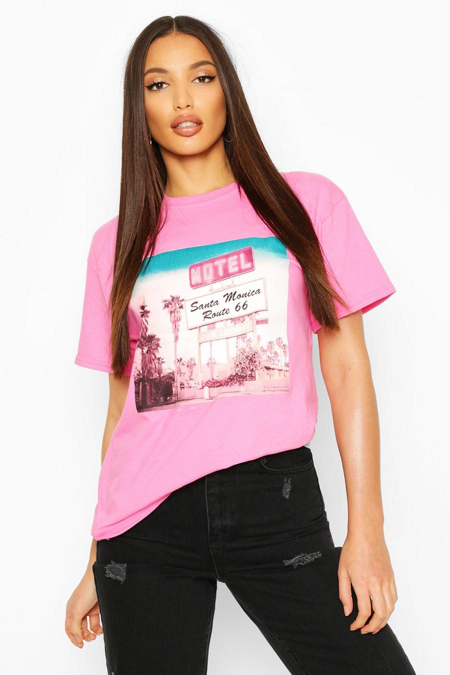Roze Lange T-shirt met Retro Graphic image number 1
