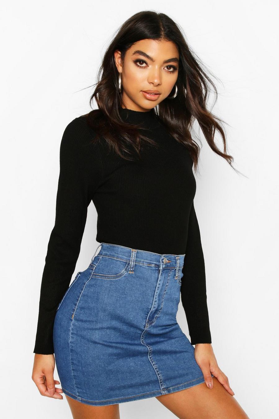 Tall High Neck Rib Sweater image number 1