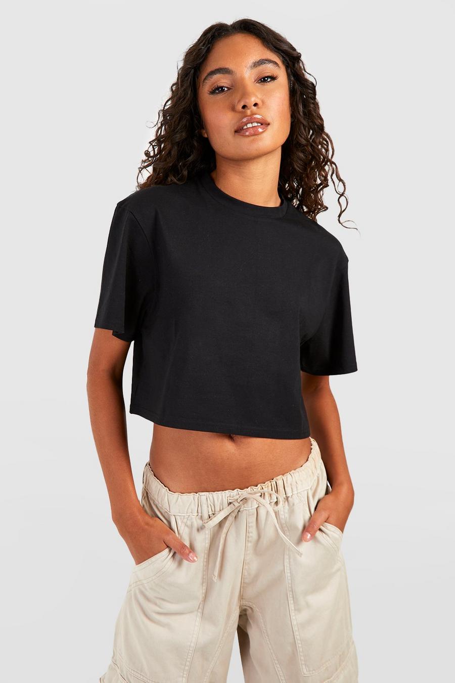 Black Tall Basic Crop T-Shirt