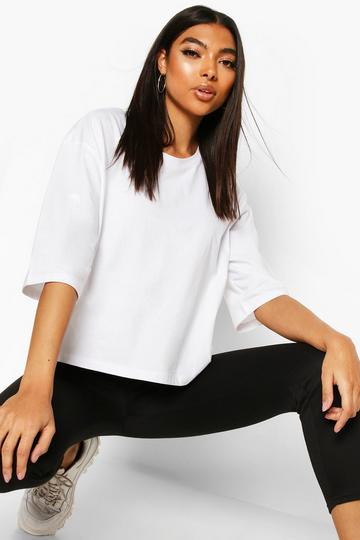 White Tall Basic Crop T-Shirt