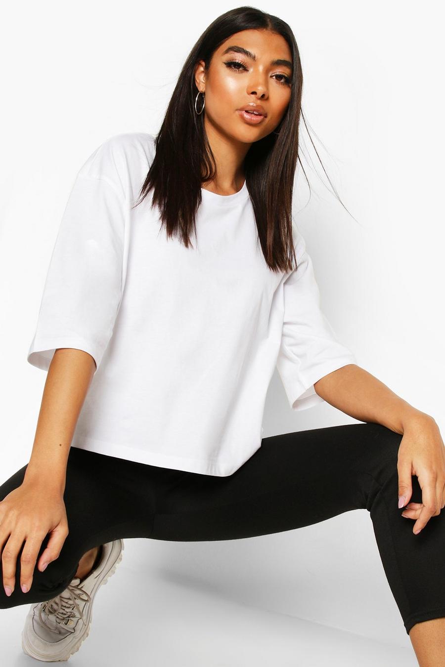 White Jersey Knot Front Crop T Shirt