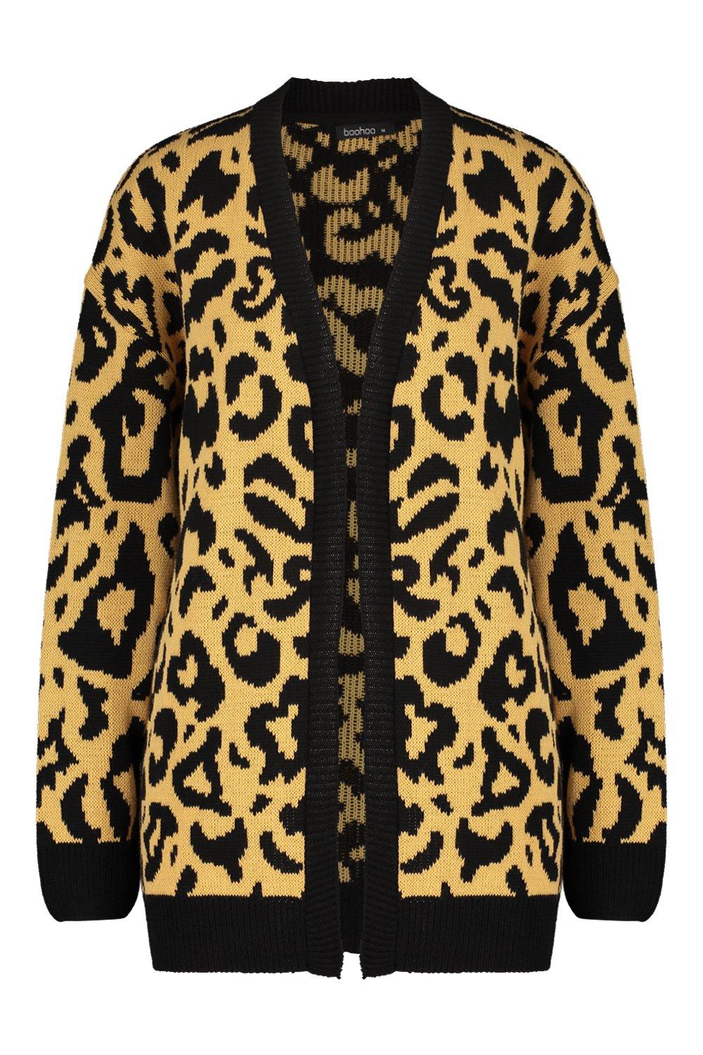 Boohoo discount leopard cardigan