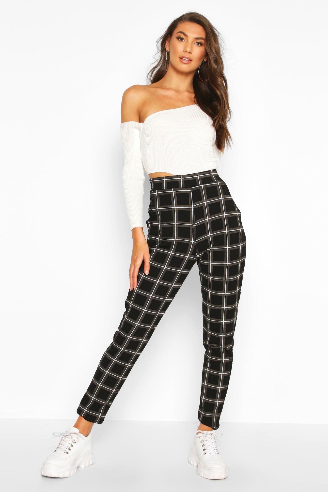 Checkerboard hot sale trousers womens