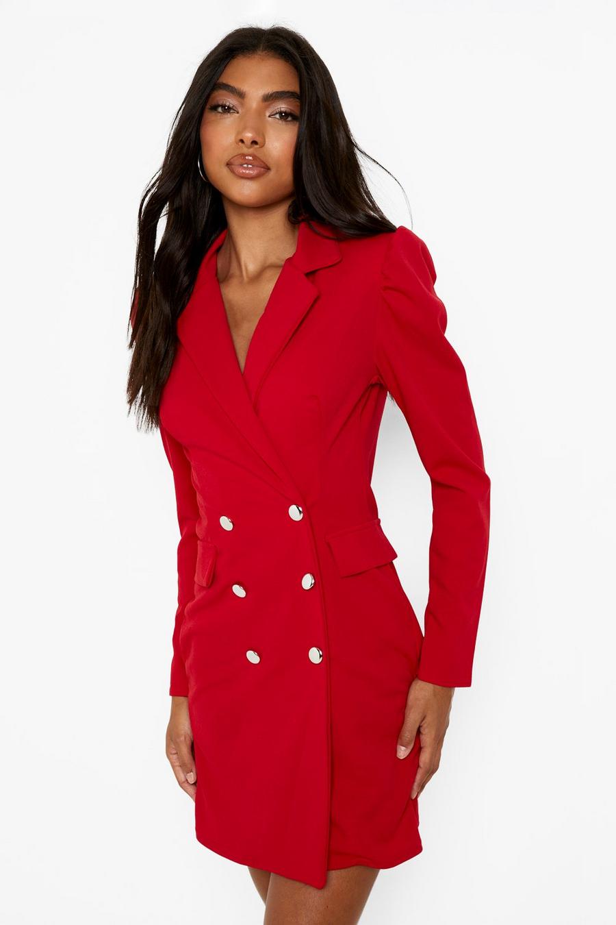 Tall - Robe blazer à manches bouffantes, Red rouge