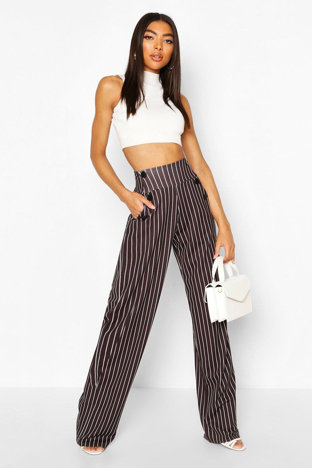 Tall High Waisted Pinstripe Pants