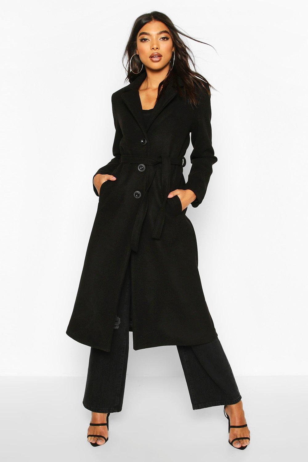 boohoo tall wool belted jacket