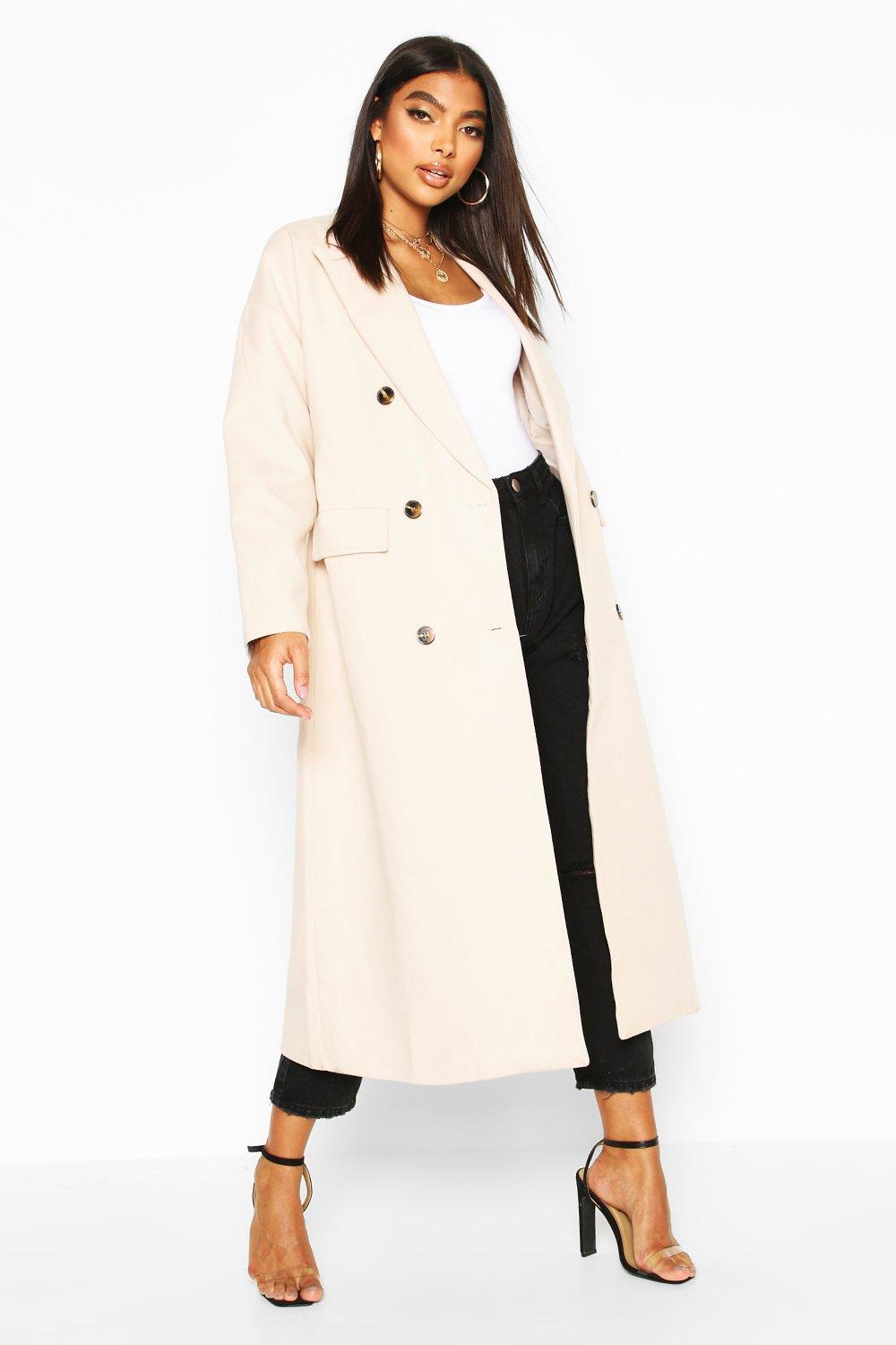 Long coat boohoo best sale