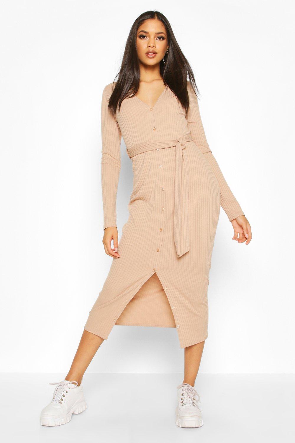 boohoo button down dress