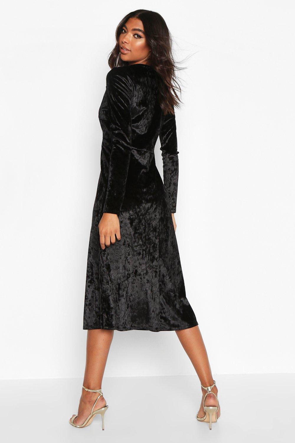 Crushed velvet best sale wrap dress