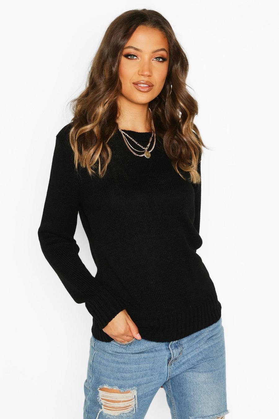 Black Tall Soft Knitted Jumper image number 1