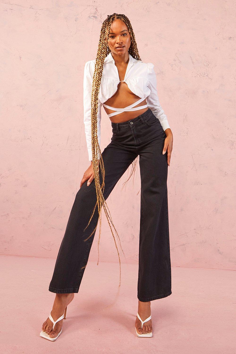 boohoo wide leg jeans