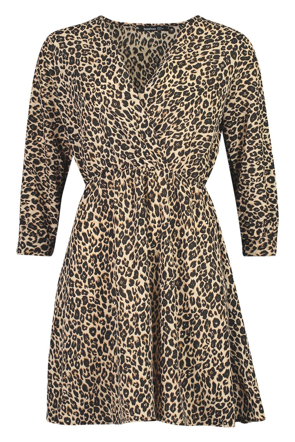 Women's Tall Leopard Print Wrap Dress ...