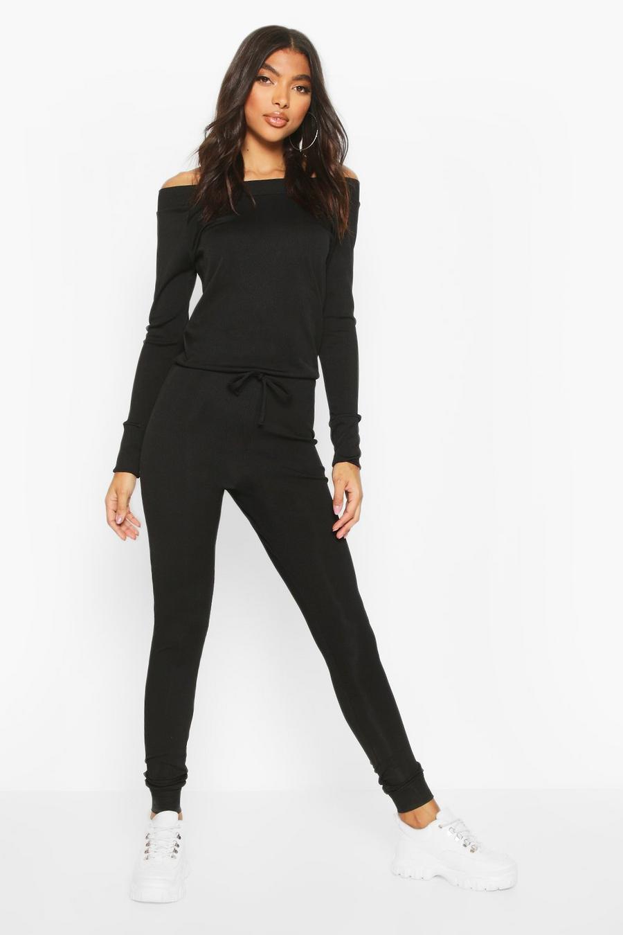 Tall Rib Off the Shoulder Jumpsuit image number 1