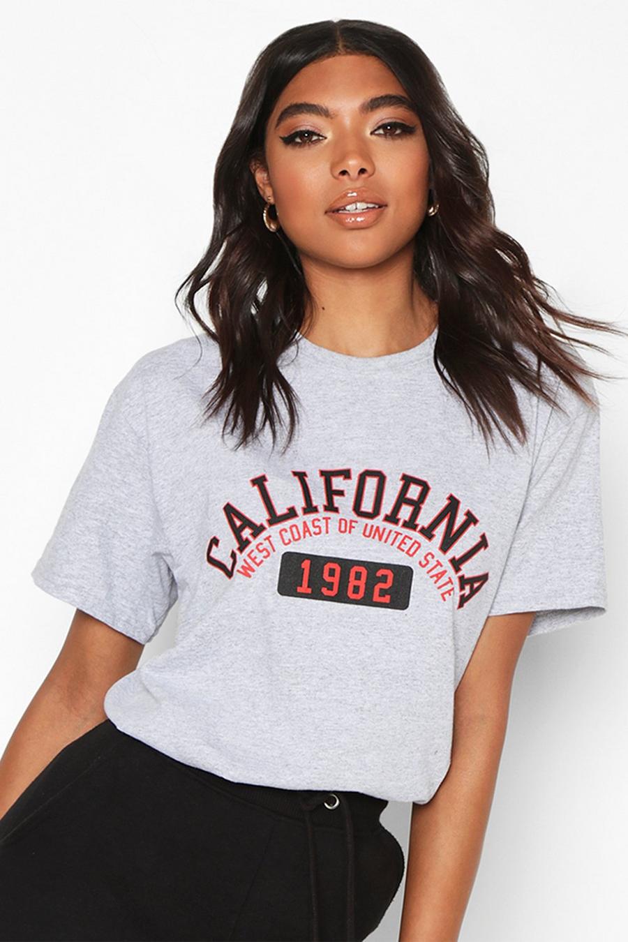 Grey Tall 'California 1982' Graphic T-Shirt image number 1