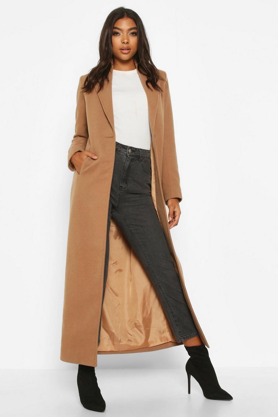 Camel Tall Full Length Wool Look Coat image number 1