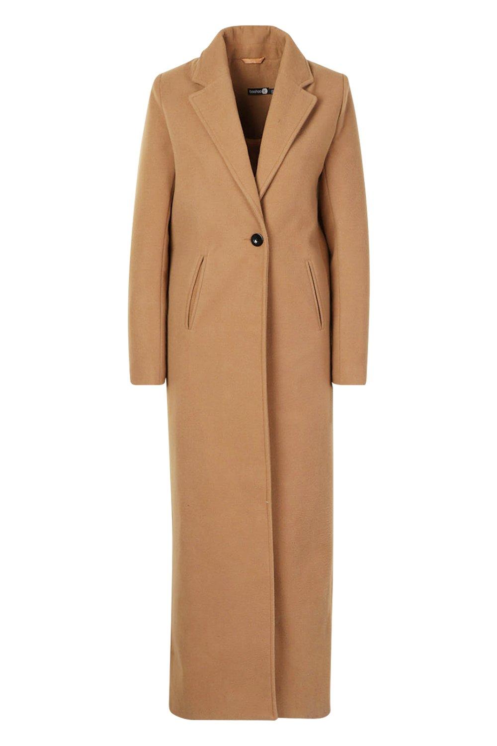 Tall Full Length Wool Look Coat boohoo