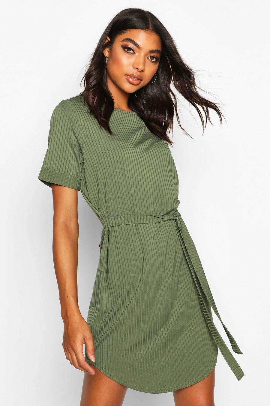 Tall Belted Rib T-Shirt Dress image number 1