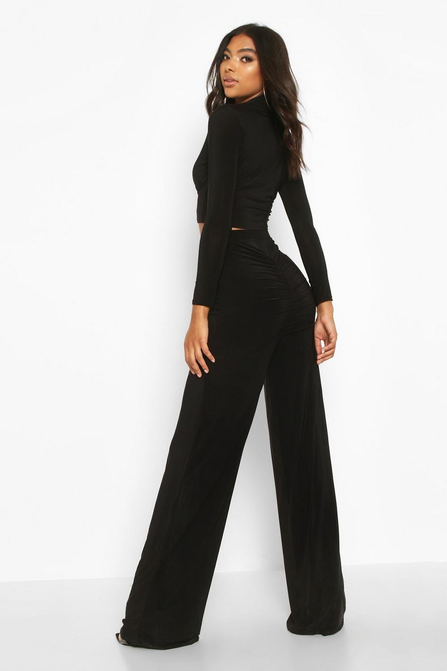 Tall Ruched Bum Double Layer Wide Leg Pants image number 1