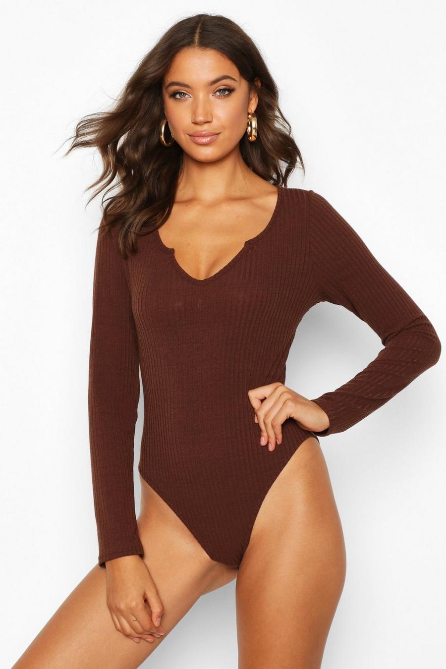 Tall Notch Front Rib Bodysuit image number 1