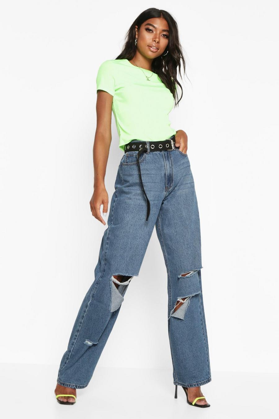 Mid blue Tall Rip Boyfriend Jeans image number 1
