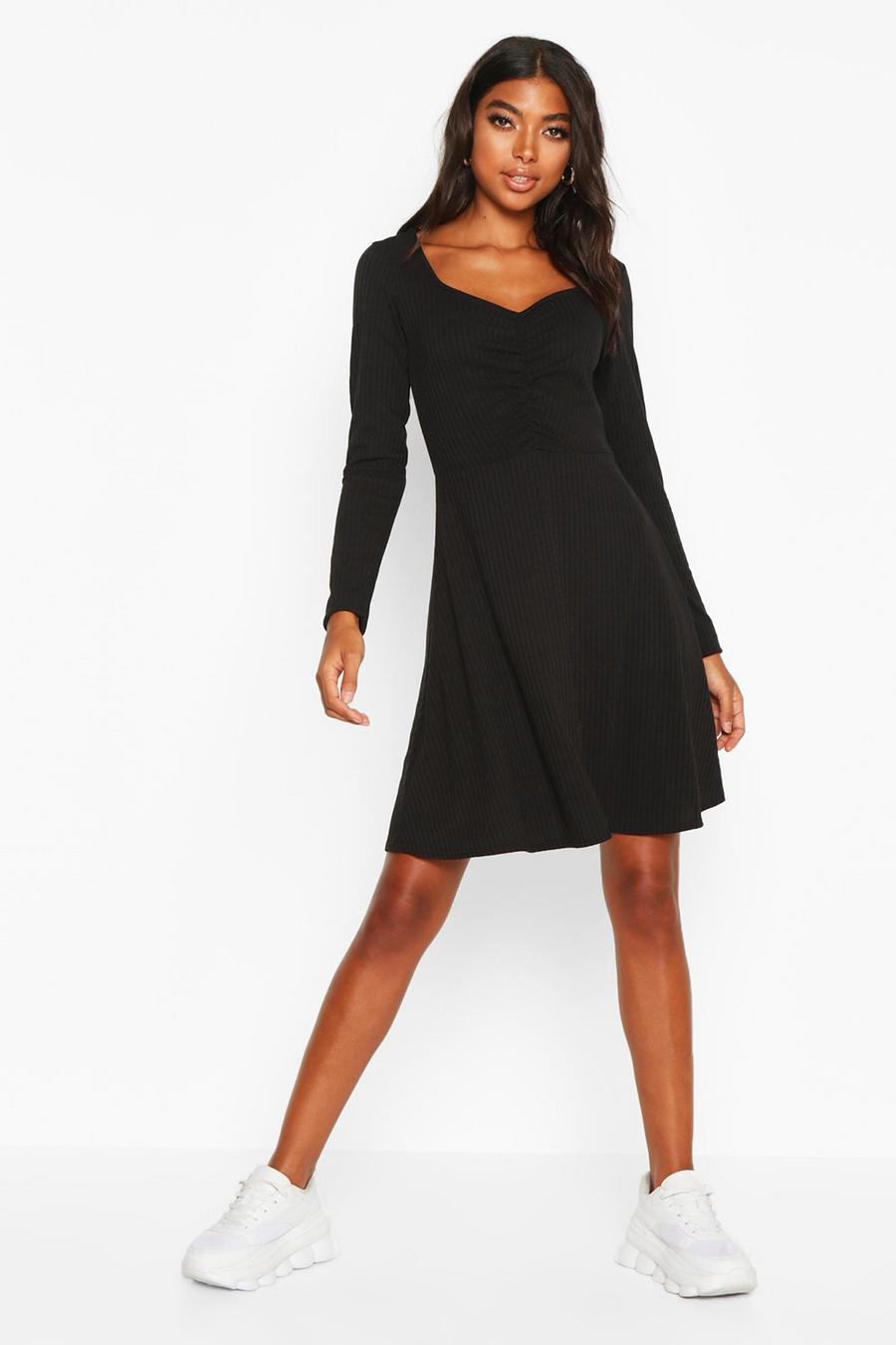 Tall Ruched Rib Skater Dress image number 1