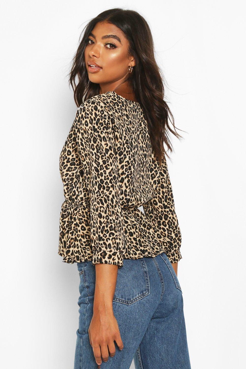 Leopard best sale peplum blouse