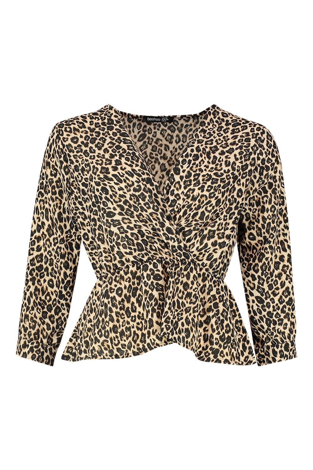 leopard peplum blazer