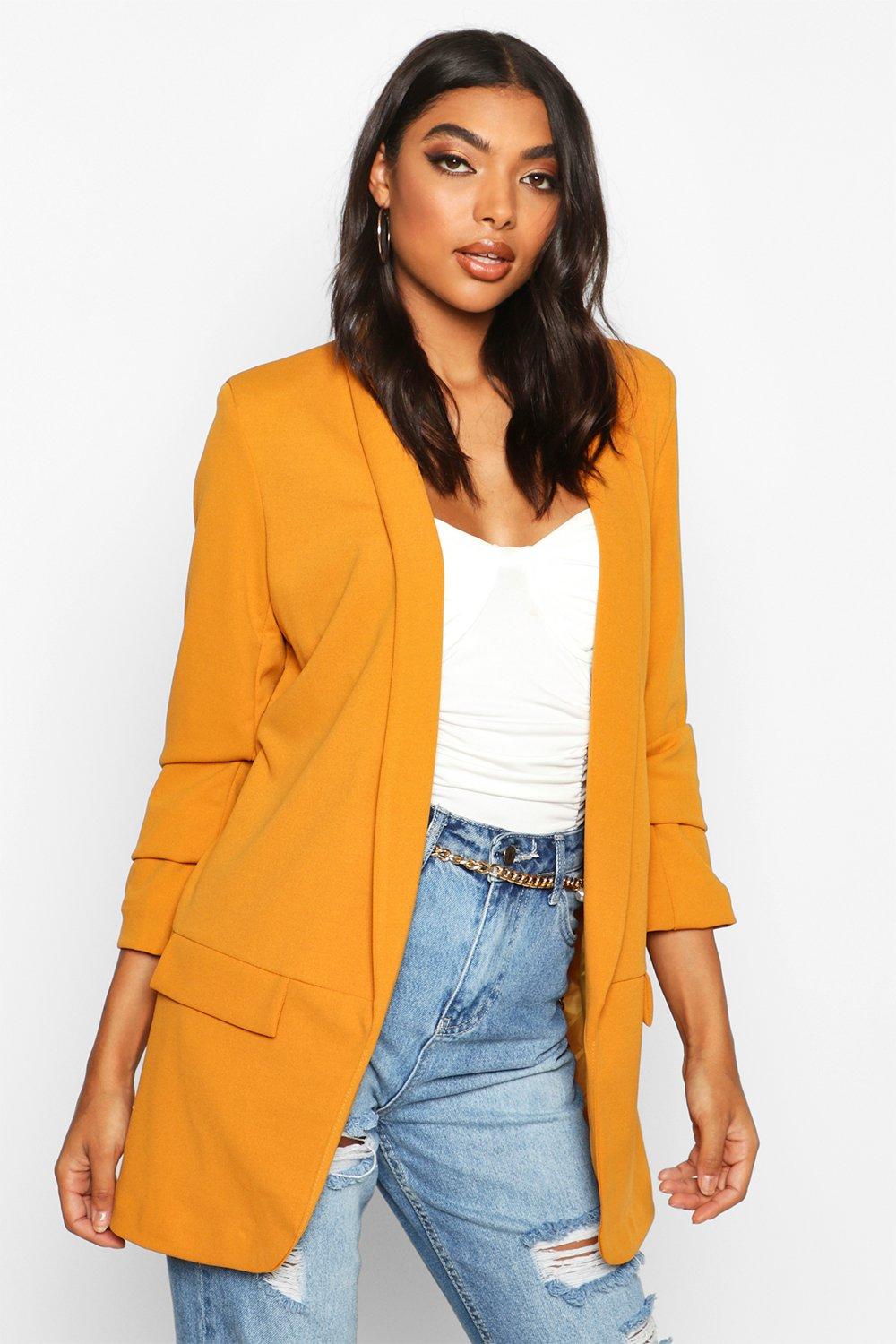 Mustard longline blazer sale