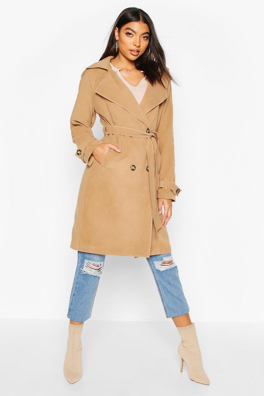 Tall Military Double Breasted Wool Look Coat image number 1